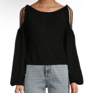 💥4/$15 NWT Gianni Bini Cold Shoulder Tie Sweater